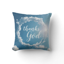 Merci, Nuages de Dieu Photographie Coussin Bleu