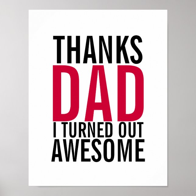 Merci Papa, J'Ai Été Un Poster De Fête des pères É (Devant)