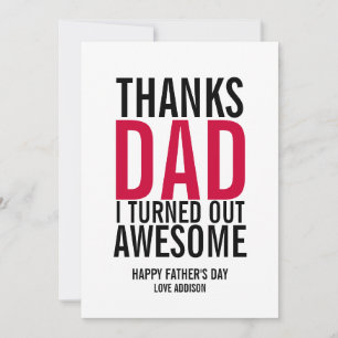 Merci Papa J'Ai Été Une Carte De Fête des pères Ma