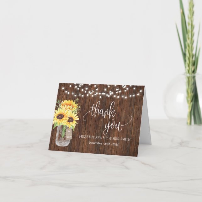 Merci Pays Tournesols Mariage nuptiale (Devant)