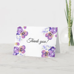 Merci pensées violettes florales