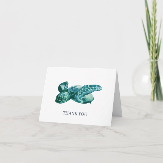Merci personnalisé de peinture de tortue de mer (Devant)