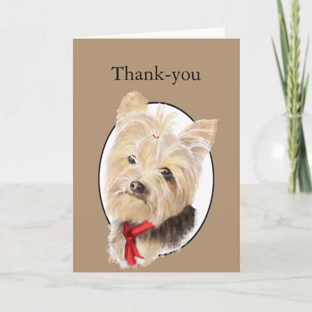 Merci Petit Yorkshire Terrier Yorkie Chien (Devant)