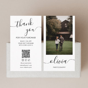 Merci Photo Calligraphie QR Code Carte de visite