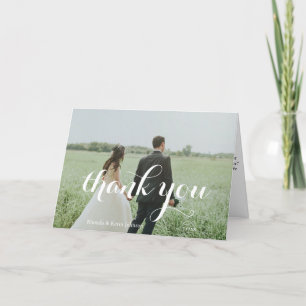 Merci photo de mariage personnalisé élégant