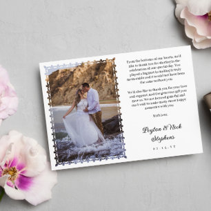 Merci photo du Mariage de cadre orné imprimé