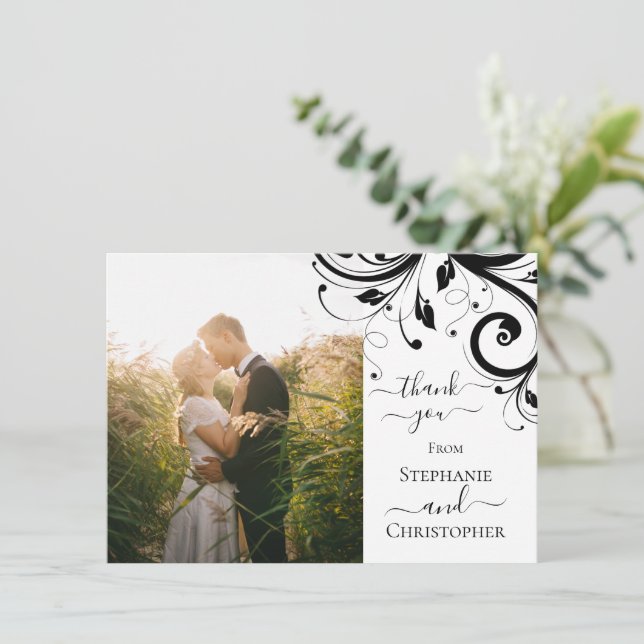 Merci photo Festive Noir et Blanc (Debout devant)