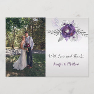 Merci photo floral ultra violet gris argent