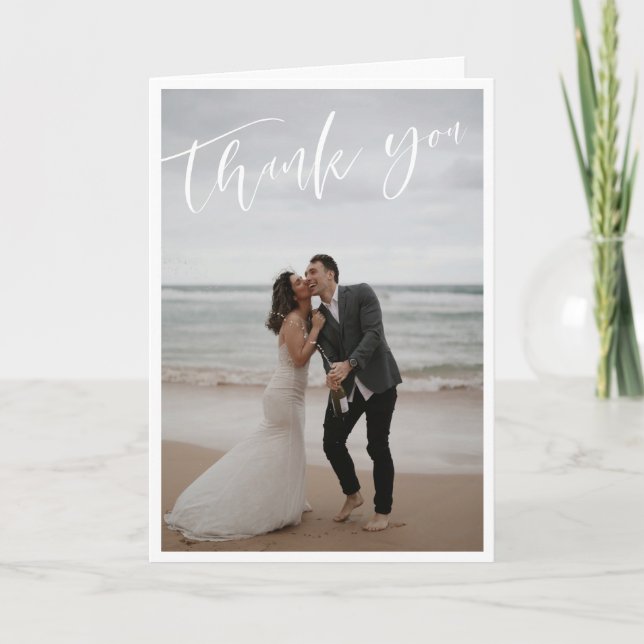 Merci photo grand Mariage à script blanc (Devant)