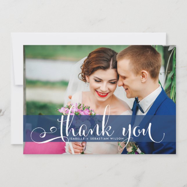 Merci photo Mariage de la marine Blue Overlay Scri (Devant)
