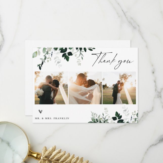 Merci photo Mariage de la verdure botanique nature (Devant/Arrière en situation)