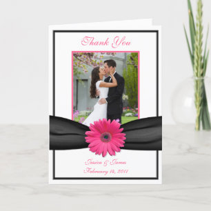Merci photo Mariage noir rose Gerbera Daisy
