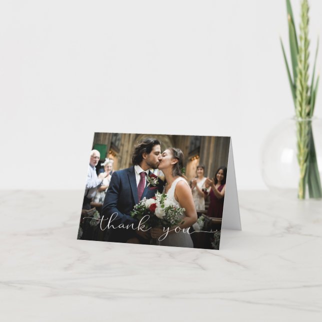 Merci photo mariage personnalisé avec Modèle texte (Devant)