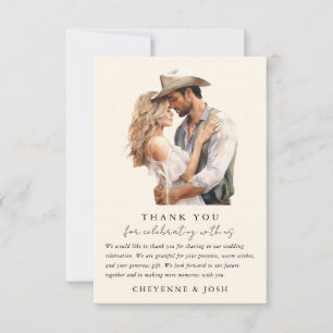 Merci photo Mariage Western Modern Rustic