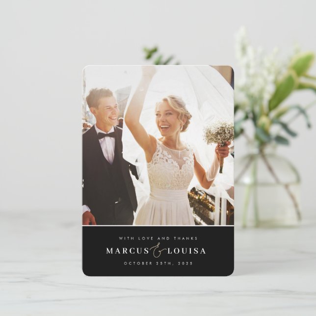 MERCI photo moderne élégante en noir (Debout devant)