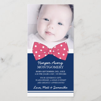 Merci photo personnalisé de Baby shower Pink Bow