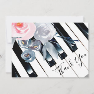 merci piano aquarelle décoration fleurs