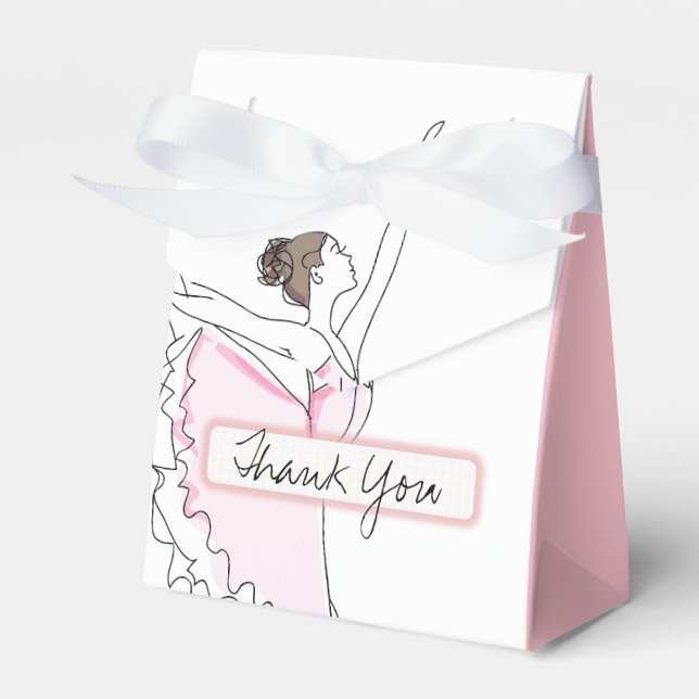 Merci Pink Ballerina Anniversaire Bébé Ballotins (Verso)