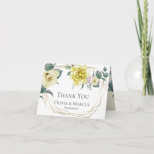 Merci | Pivoines Aquarelle Jaune Clair (Devant)