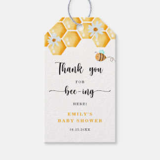 Merci pour Bee-ing Here étiquette cadeau
