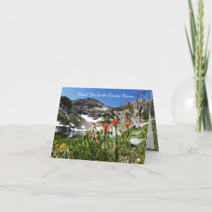 Merci Pour Belles Fleurs, Montagnes, Carte Note