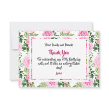 Merci Pour Célébrer 70ème Anniversaire Roses Roses