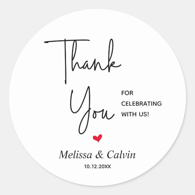 Merci pour célébrer avec nous Sticker Mariage (Devant)
