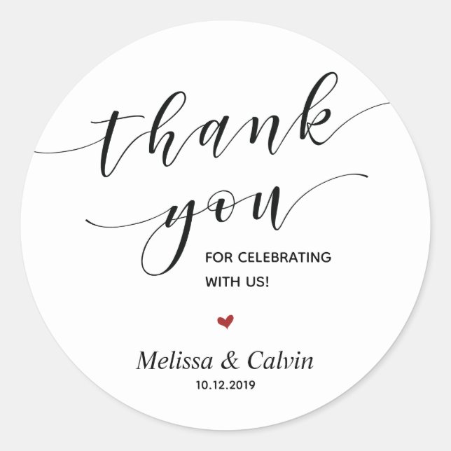 Merci pour célébrer avec nous Sticker Mariage (Devant)
