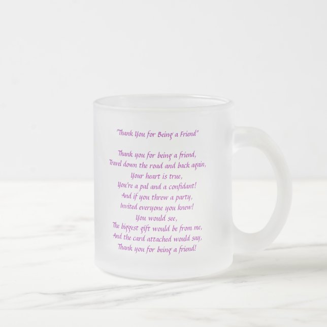 Merci pour être mon ami - tasse en verre givré (Droit)