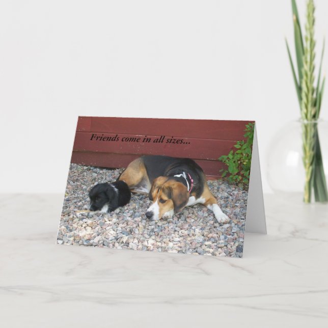 Merci pour être une carte de voeux de beagle d'ami (Devant)