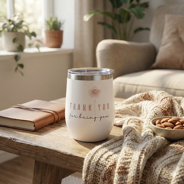 Merci Pour Être Vous Tumbler Thermique (This beautiful, "Thank you for being you" personalized tumbler would make a great gift! )