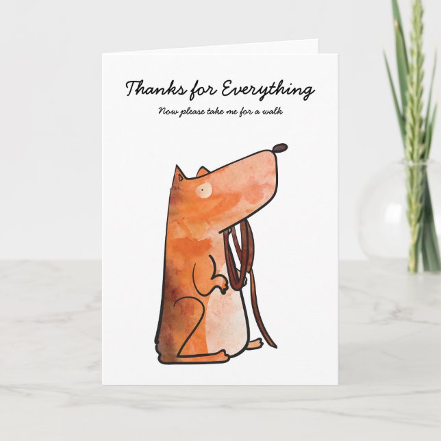 Merci pour la carte de marche pour tout chien (Devant)