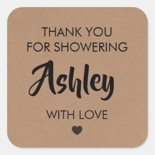 Merci pour la douche avec étiquette cadeau d'amour