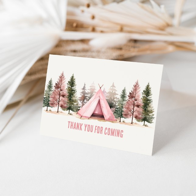 Merci pour la prochaine carte de camping rose (Créateur téléchargé)