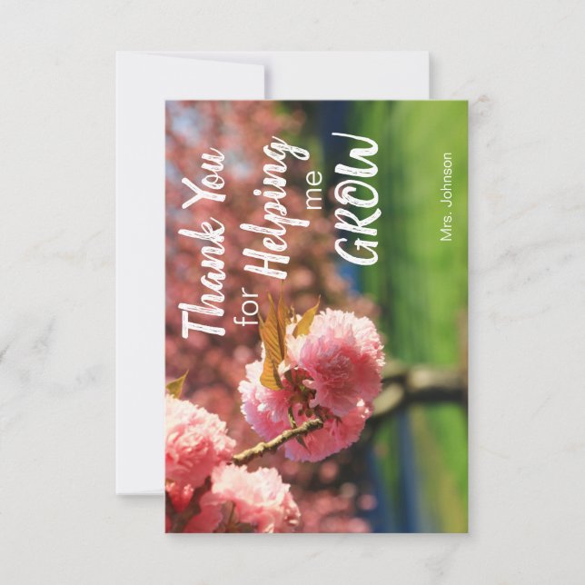 Merci Pour M'Aider À Croissance Carte (Devant)