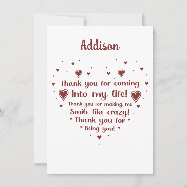 Merci pour me faire une carte de sourire (Devant)