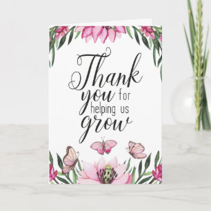 Merci Pour Nous Aider À Croître - Carte de remerci