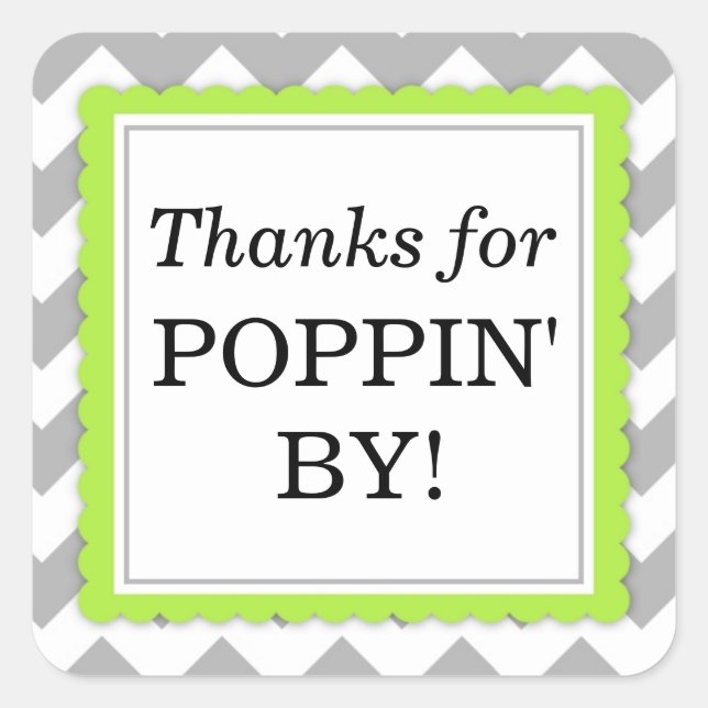 Merci pour Poppin' By Carré sticker - Chevron (Devant)