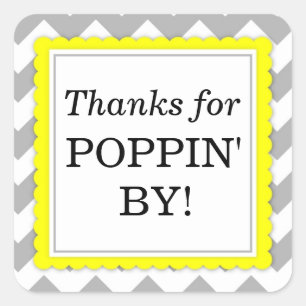 Merci pour Poppin' By Carré sticker - Chevron