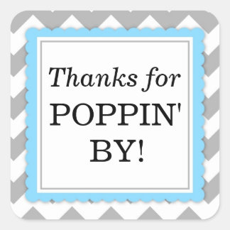 Merci pour Poppin' By Carré sticker - Chevron