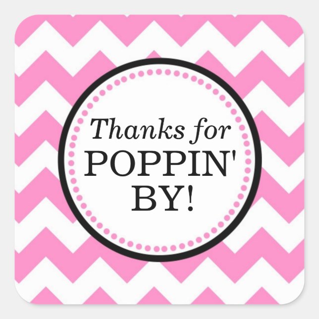 Merci pour Poppin' By Carré sticker - Chevron (Devant)