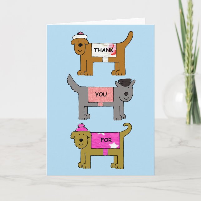 Merci pour s'occuper des chiens dans des vêtements (Devant)