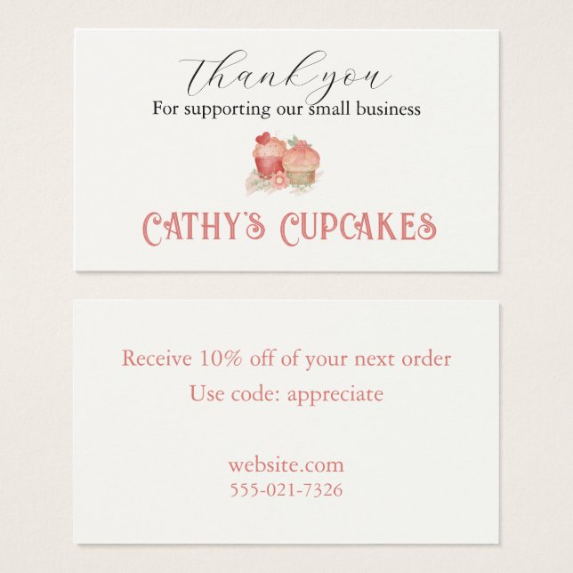 Merci pour soutenir notre petite entreprise (Devant & derrière)
