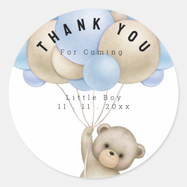 Merci Pour Sticker À Balloon En Teddy (Devant)