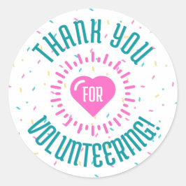 Merci pour Sticker ou Bouton Volontaire