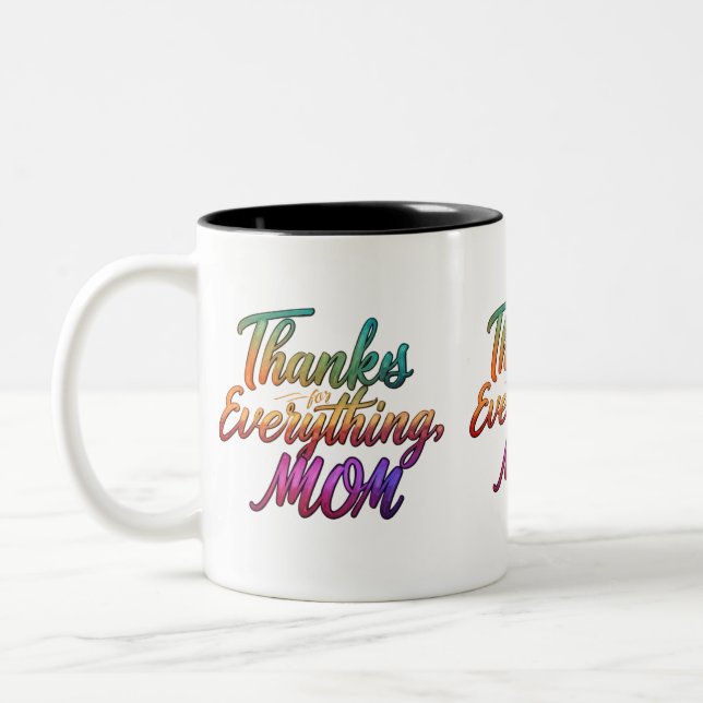 Merci pour tout, Maman" - Mug à deux tons (11 oz) (Gauche)
