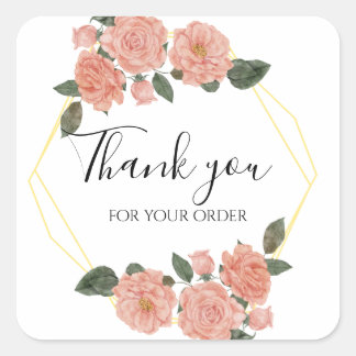 Merci pour vos autocollants de commande, fleurs