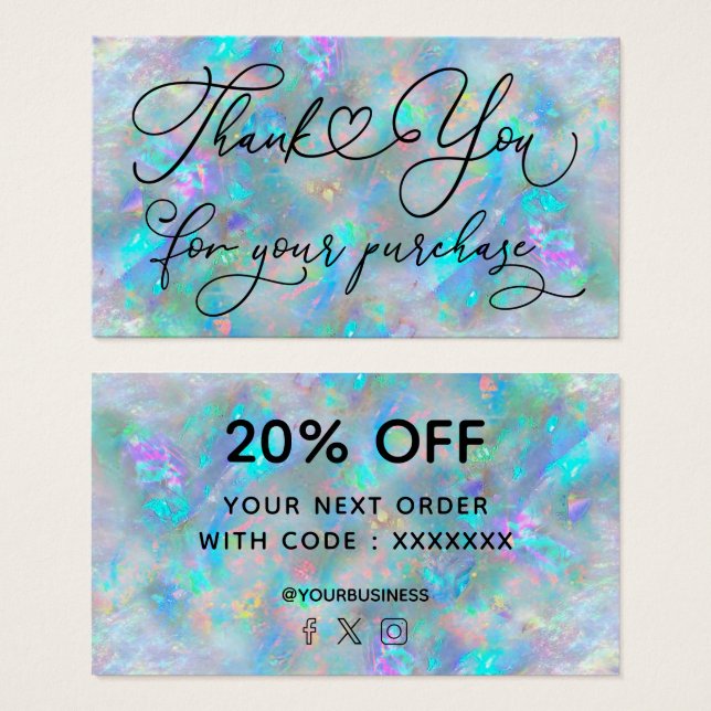 merci pour votre achat blue opal (Devant & derrière)