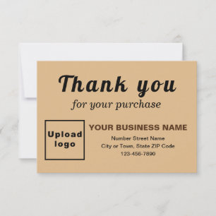 Merci Pour Votre Achat Carte Brown Plat Light