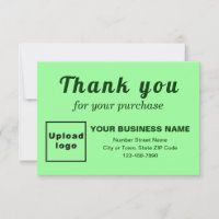 Merci Pour Votre Achat Carte Plat Vert